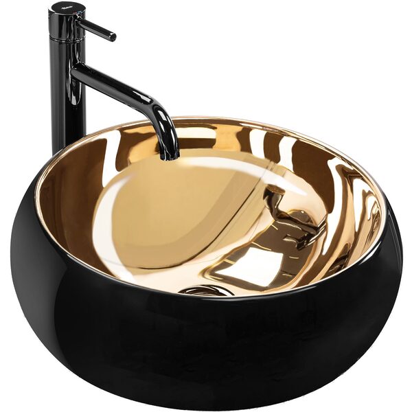 Umývadlo na dosku REA Luna Gold/Black