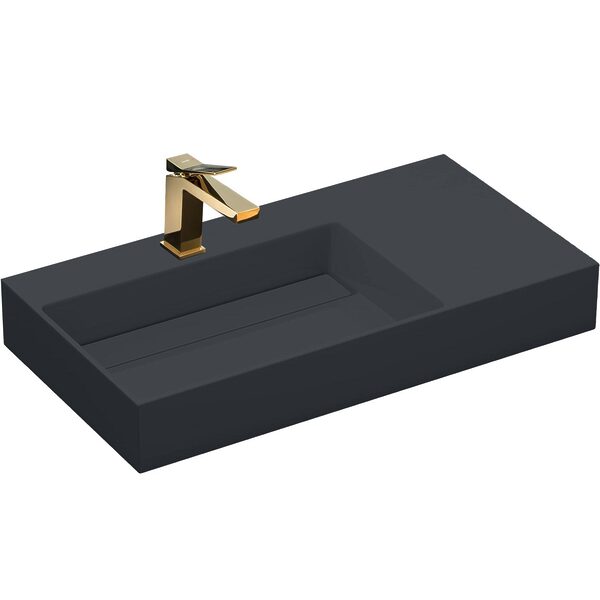 Umývadlo REA Archi 90 CM Grey MATT na dosku - konglomerát