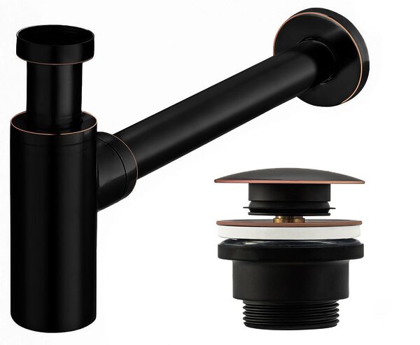Umývadlový sifón Klik-Klak Universal Rea Black Aged